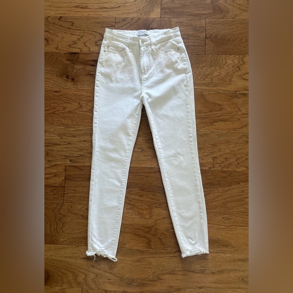 Judy Blue Jeans Women's Size 3/26 White Raw Hem Skinny